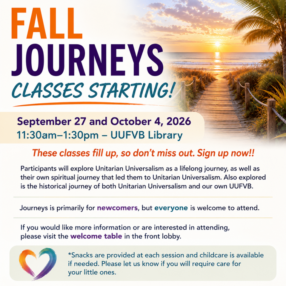 FALL JOURNEYS CLASSES STARTING