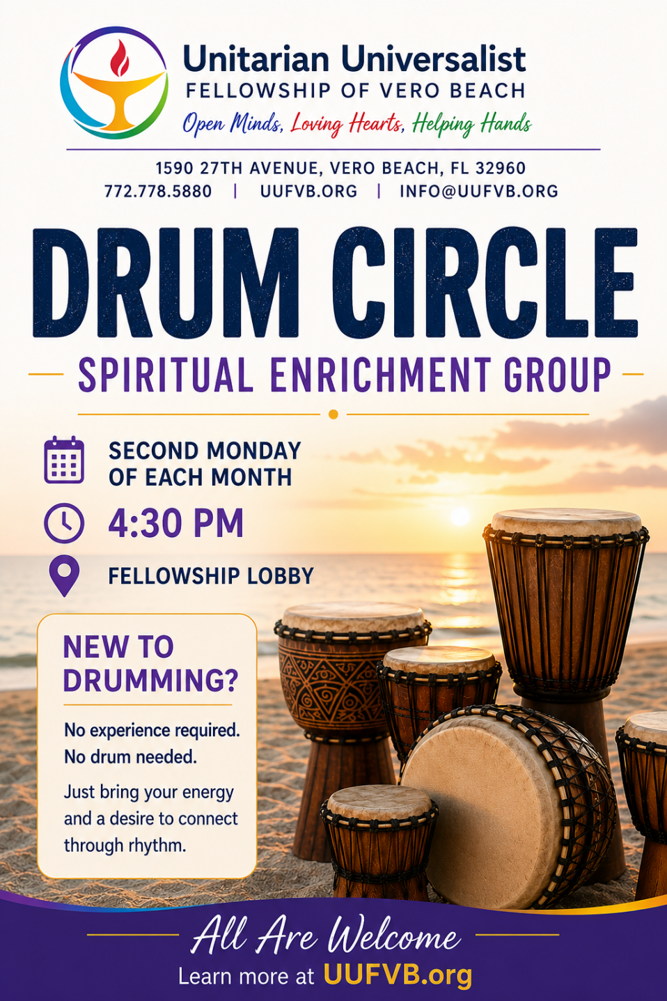 Join us for the Spiritual Enrichment Drum Circle